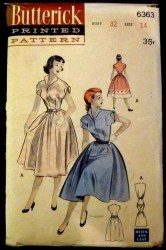 6363 1950s QUICK EZ TEEN AGE DIRNDL SS DRESS PATTERN 14 32'' BUST